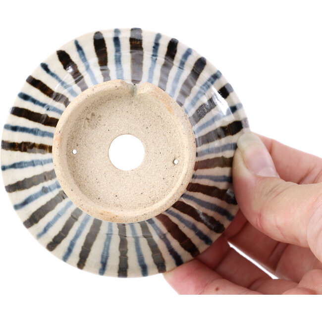 Pot à bonsaï rond beige par Bonsai - 85 x 85 x 45 mm