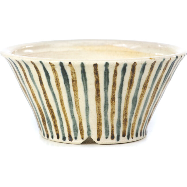 Maceta de bonsái redonda beige de Bonsai - 85 x 85 x 45 mm