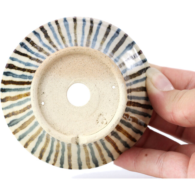 Vaso per bonsai rotondo beige di Bonsai - 85 x 85 x 45 mm