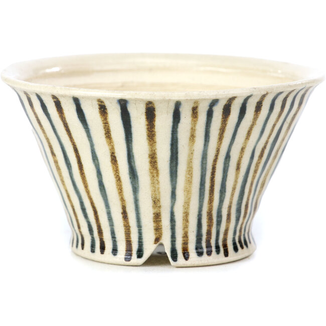 Pot à bonsaï rond beige par Bonsai - 85 x 85 x 45 mm