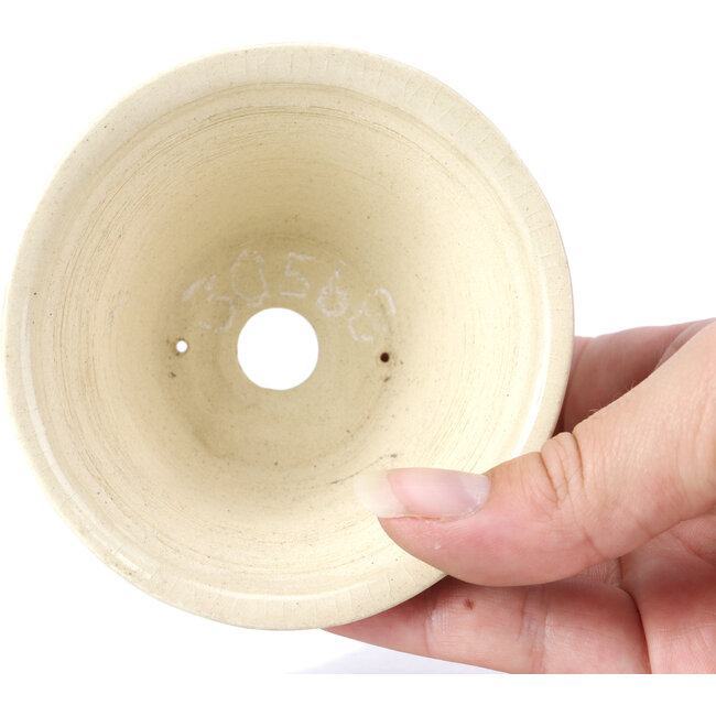 Pot à bonsaï rond beige par Bonsai - 85 x 85 x 45 mm