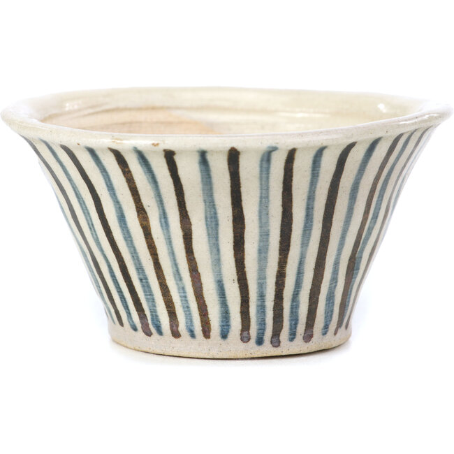 Pot à bonsaï rond beige par Bonsai - 85 x 85 x 45 mm