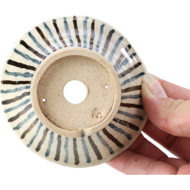 Round beige bonsai pot by Bonsai - 85 x 85 x 45 mm