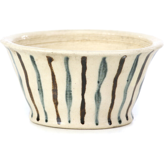 Pot à bonsaï rond beige par Bonsai - 70 x 70 x 35 mm