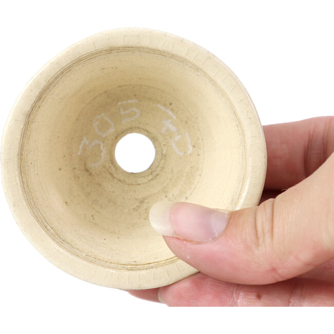 Maceta de bonsái redonda beige de Bonsai - 70 x 70 x 35 mm