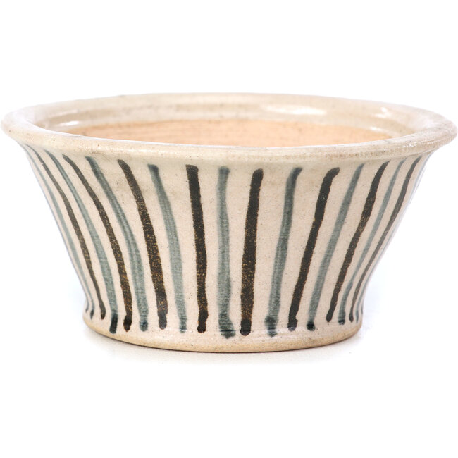 Pot à bonsaï rond beige par Bonsai - 70 x 70 x 35 mm