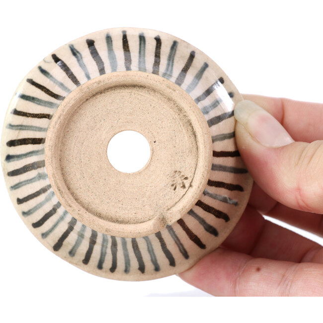 Ronde beige bonsaipot van Bonsai - 70 x 70 x 35 mm