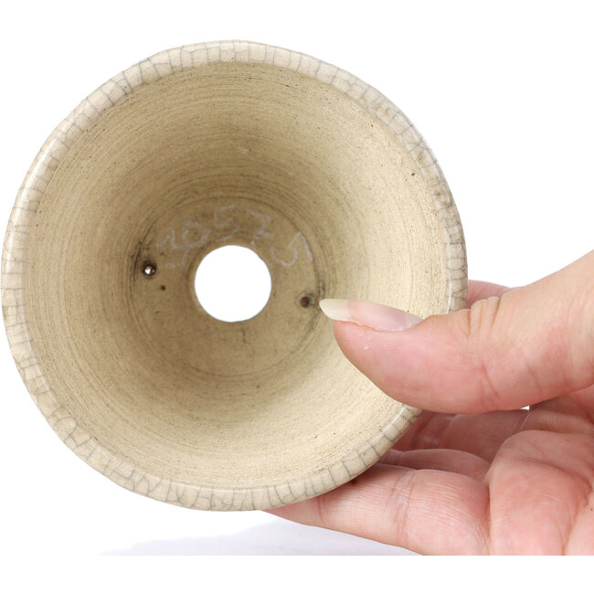 Runde beige Bonsaischale von Bonsai - 90 x 90 x 65 mm