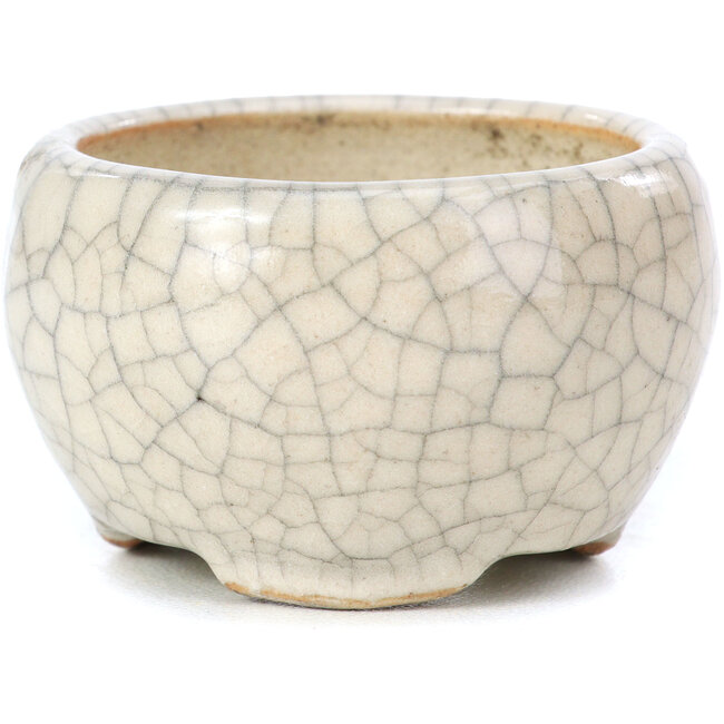 Pot à bonsaï rond beige par Bonsai - 60 x 60 x 35 mm