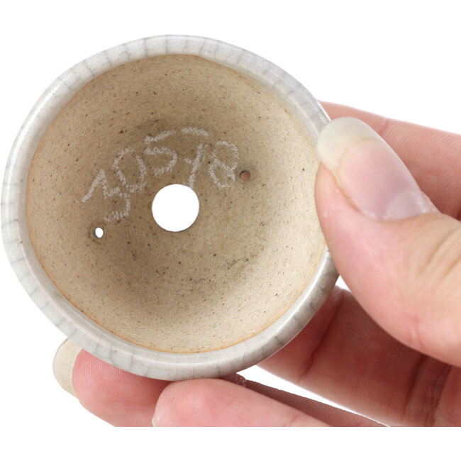 Pot à bonsaï rond beige par Bonsai - 60 x 60 x 35 mm