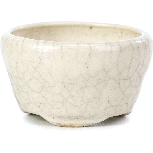 Pot à bonsaï rond beige par Bonsai - 60 x 60 x 35 mm