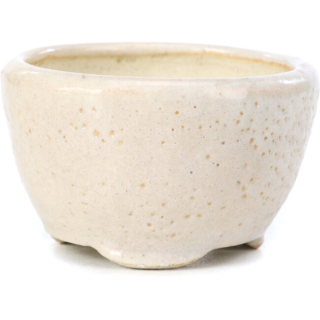 Pot à bonsaï rond beige par Bonsai - 60 x 60 x 35 mm