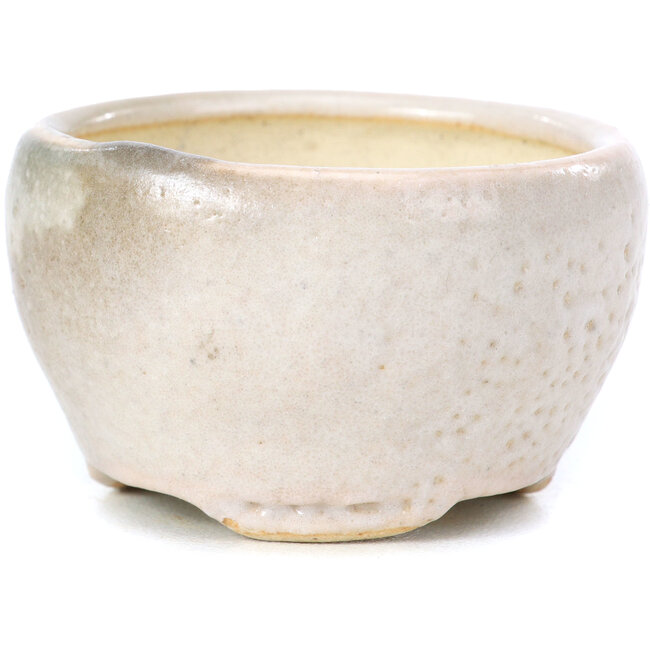 Pot à bonsaï rond beige par Bonsai - 60 x 60 x 35 mm