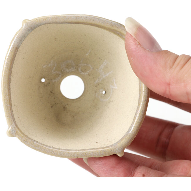 Quadratische beige Bonsaischale von Bonsai - 66 x 66 x 35 mm