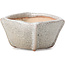 Square white craquelé bonsai pot by Bonsai - 63 x 63 x 35 mm