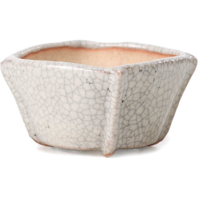 Pot à bonsaï craquelé blanc carré par Bonsai - 63 x 63 x 35 mm