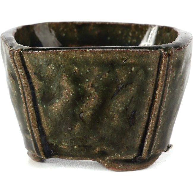 Square green bonsai pot by Bonsai - 55 x 55 x 37 mm