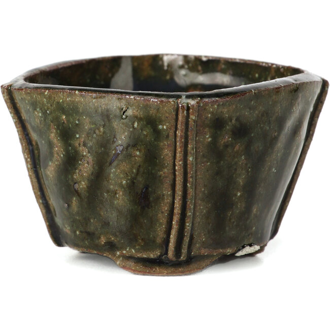 Square green bonsai pot by Bonsai - 55 x 55 x 37 mm