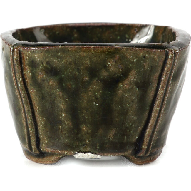 Square green bonsai pot by Bonsai - 55 x 55 x 37 mm