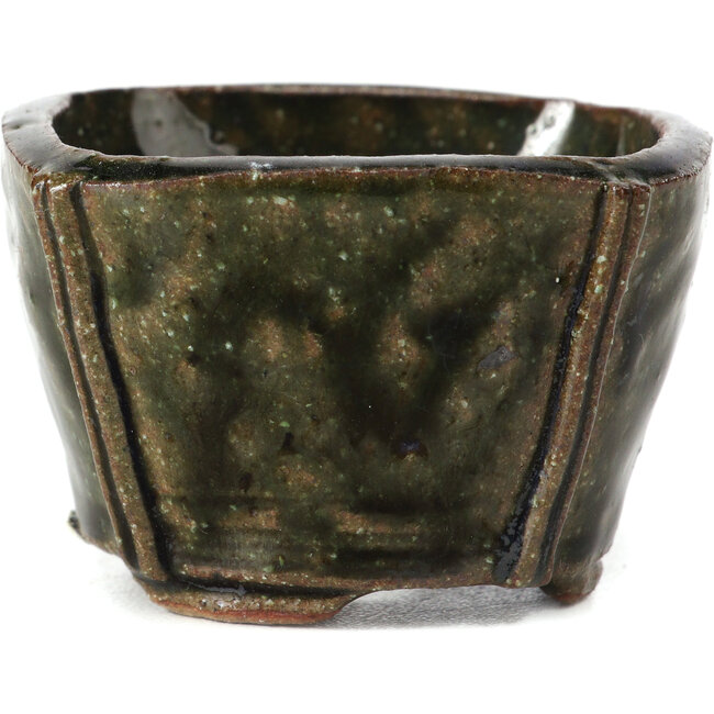 Maceta de bonsái verde cuadrada de Bonsai - 55 x 55 x 37 mm