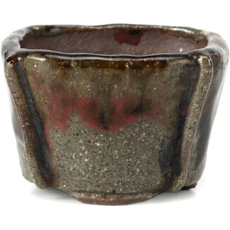 Bonsai 57 mm square multicolor grey bonsai pot by Bonsai, Japan