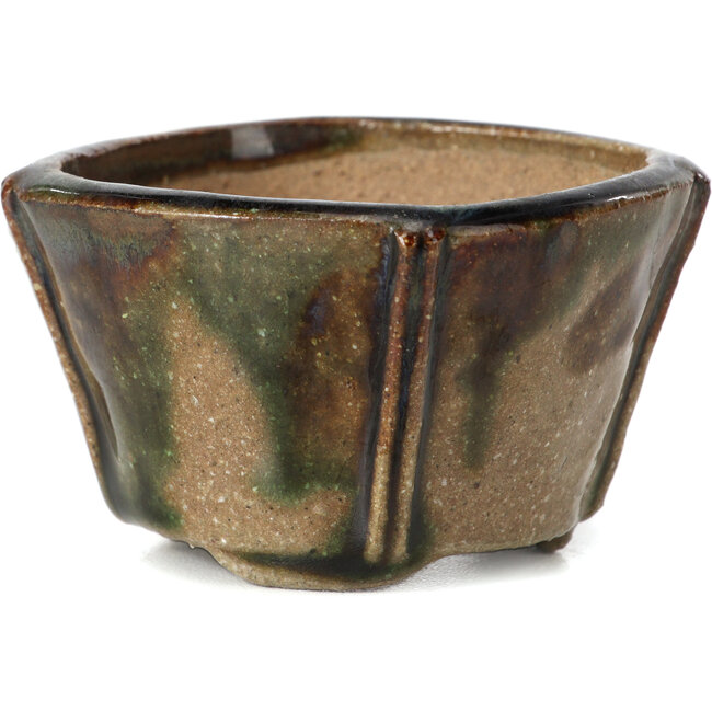 Square multicolor green bonsai pot by Bonsai - 60 x 60 x 38 mm
