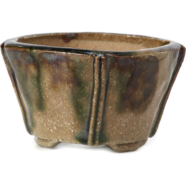 Quadratische mehrfarbige grüne Bonsaischale von Bonsai - 60 x 60 x 38 mm