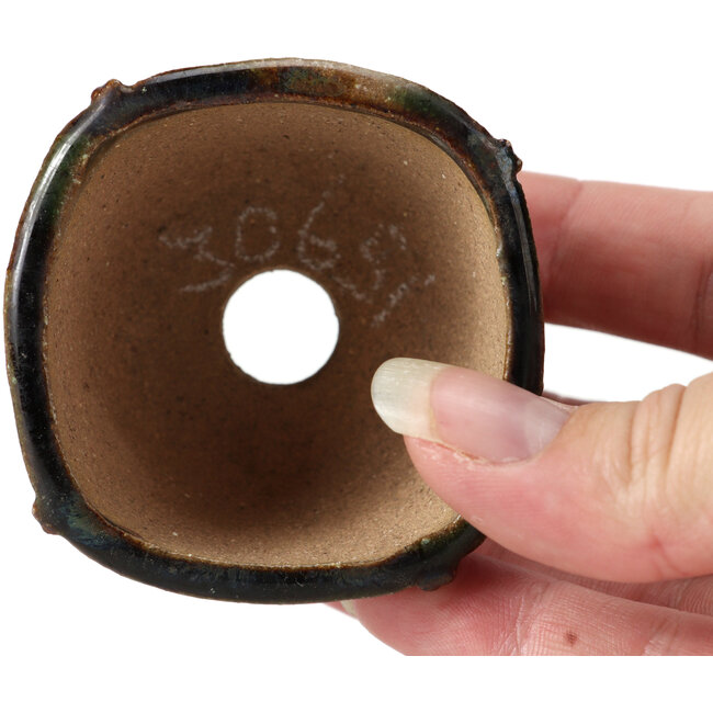 Pot à bonsaï carré vert multicolore par Bonsai - 60 x 60 x 38 mm