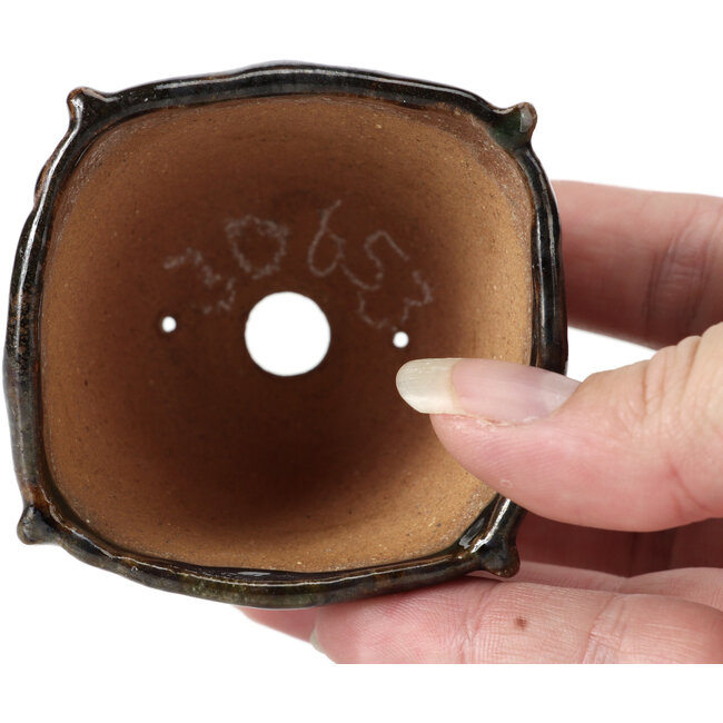 Pot à bonsaï carré vert par Bonsai - 65 x 65 x 45 mm