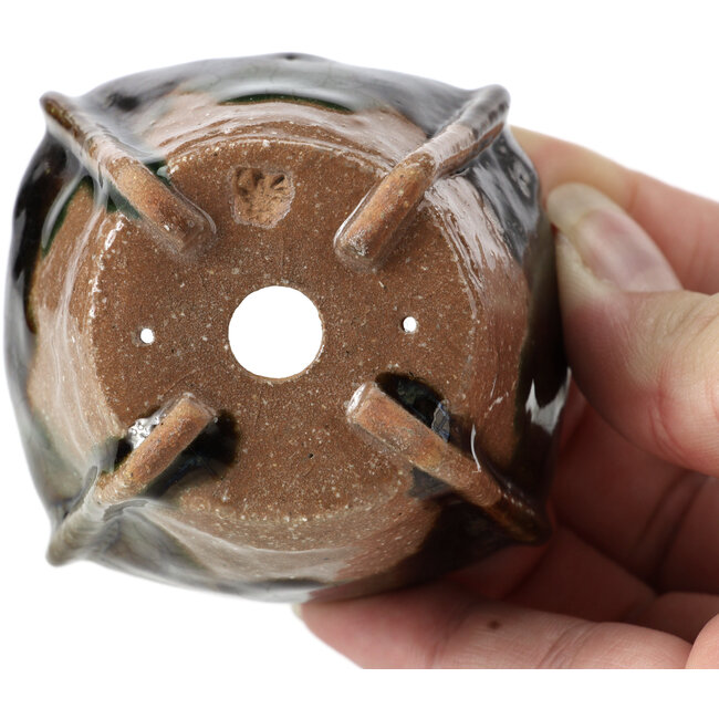 Maceta de bonsái verde cuadrada de Bonsai - 65 x 65 x 45 mm