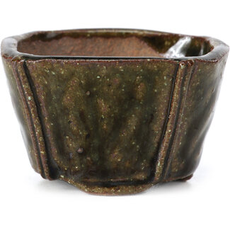 Bonsai 57 mm square green bonsai pot by Bonsai, Japan