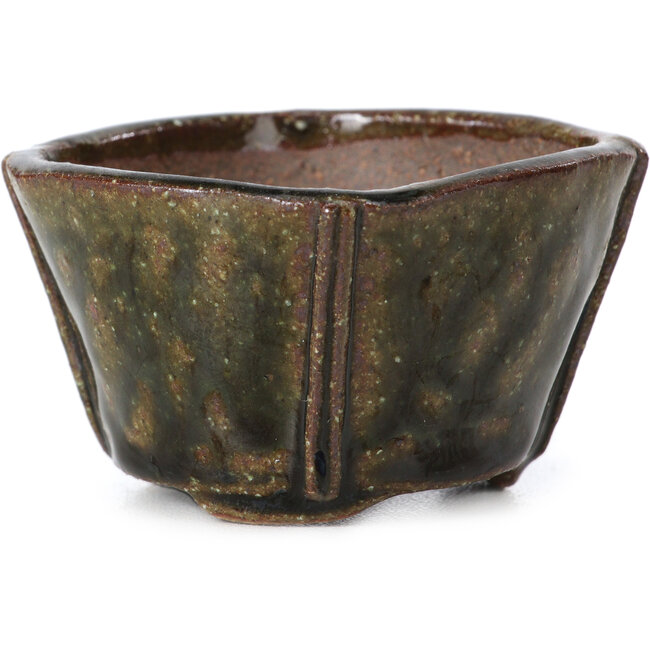 Square green bonsai pot by Bonsai - 57 x 57 x 36 mm