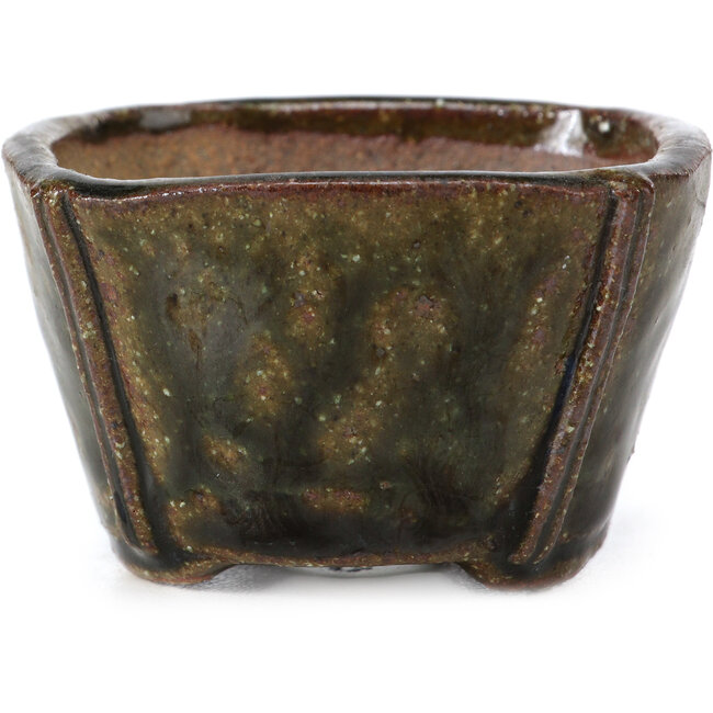 Maceta de bonsái verde cuadrada de Bonsai - 57 x 57 x 36 mm