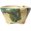 Vaso per bonsai rotondo beige e verde di Bonsai - 88 x 88 x 45 mm