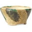 Vaso per bonsai rotondo beige e verde di Bonsai - 88 x 88 x 45 mm