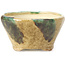 Vaso per bonsai rotondo beige e verde di Bonsai - 88 x 88 x 45 mm