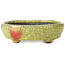 Oval yellow bonsai pot by Bunzan - 111 x 95 x 36 mm