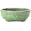 Oval green bonsai pot by Bunzan - 126 x 106 x 41 mm