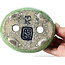 Pot à bonsaï vert ovale par Bunzan - 124 x 103 x 40 mm