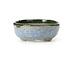 Pot à bonsaï ovale bleu et vert par Bunzan - 130 x 107 x 43 mm