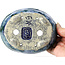 Pot à bonsaï ovale bleu et vert par Bunzan - 143 x 115 x 45 mm