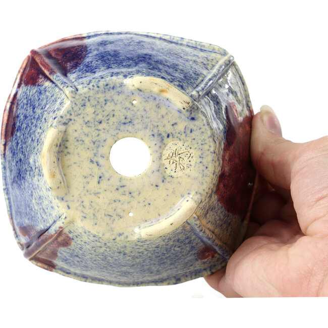 Quadratische mehrfarbige Bonsaischale von Bonsai - 120 x 120 x 65 mm