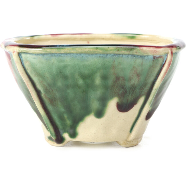 Pot à bonsaï carré multicolore par Bonsai - 120 x 120 x 65 mm