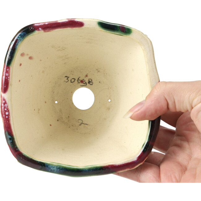 Maceta de bonsái cuadrada multicolor de Bonsai - 120 x 120 x 65 mm