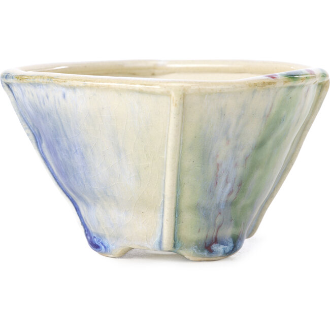 Square multicolor bonsai pot by Bonsai - 112 x 112 x 73 mm