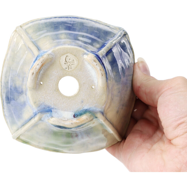 Maceta de bonsái cuadrada multicolor de Bonsai - 112 x 112 x 73 mm