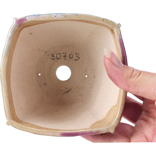 Vaso per bonsai quadrato multicolore di Bonsai - 104 x 104 x 65 mm