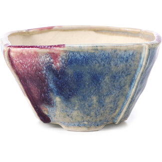 Bonsai 104 mm quadratische mehrfarbige Bonsaischale von Bonsai, Japan