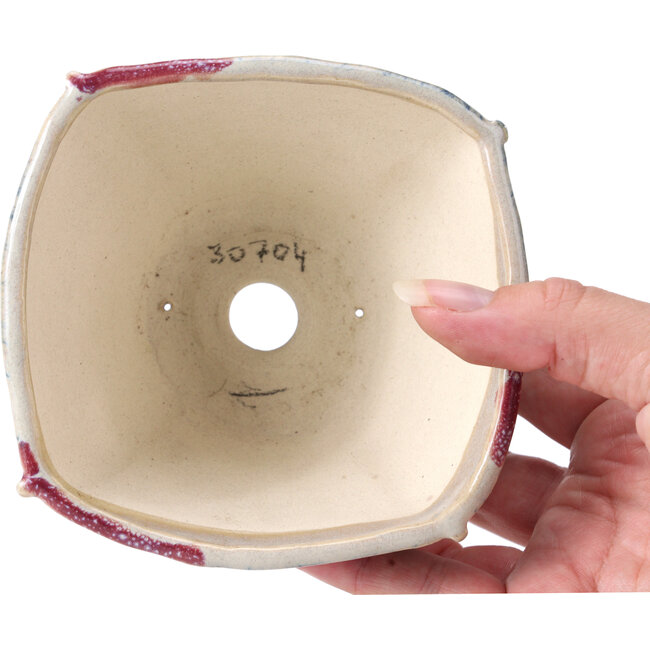 Quadratische mehrfarbige Bonsaischale von Bonsai - 104 x 104 x 65 mm