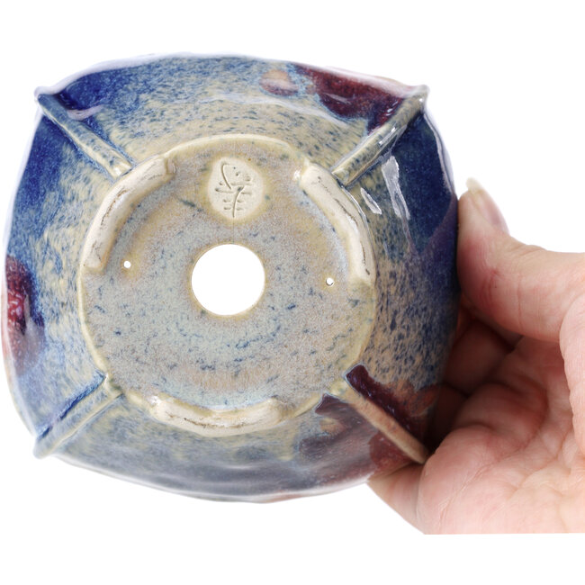 Pot à bonsaï carré multicolore par Bonsai - 104 x 104 x 65 mm